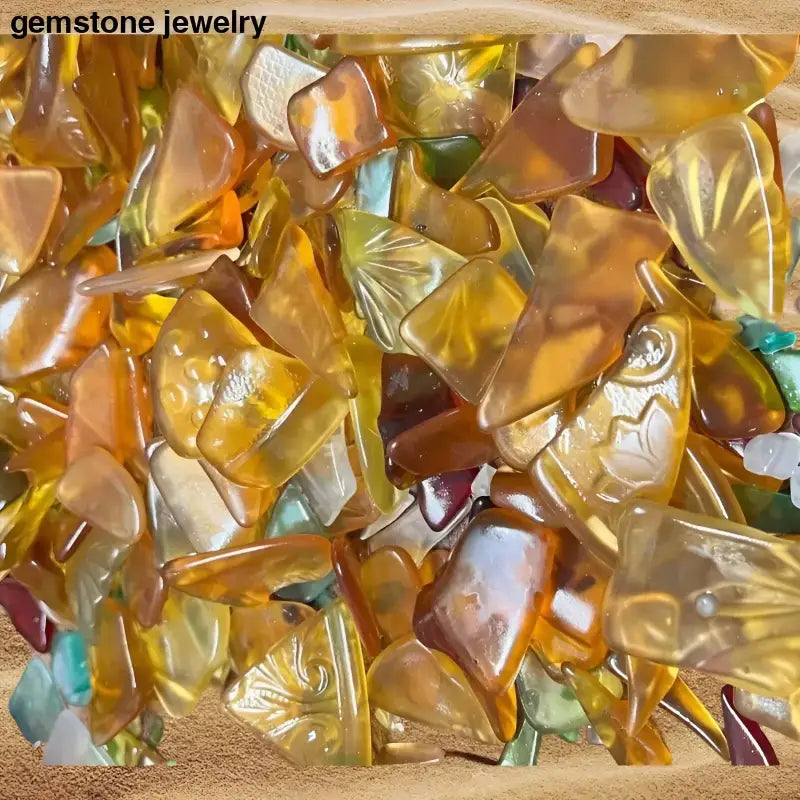 Amber Tumbled Sea Glass Shards, Tumbled Glass - Bec Sue Jewelry Shop