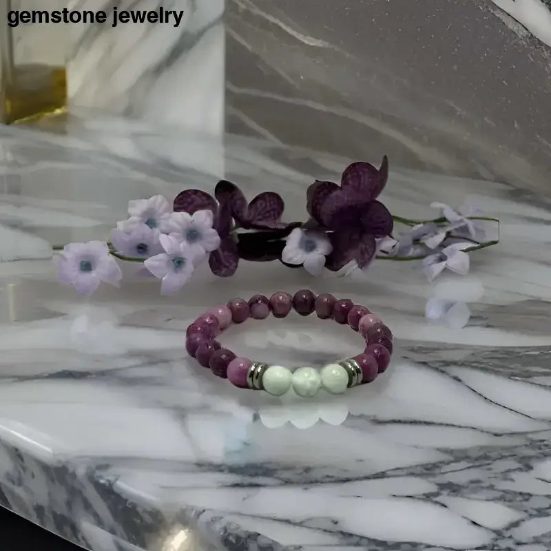 Angelite Bracelet with Silver Spacer Beads for Emotional Healing - Bec Sue Jewelry Shop