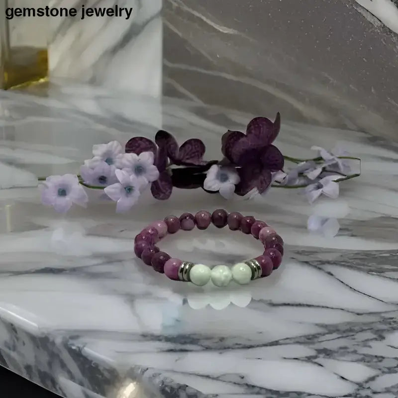 Angelite Bracelet with Silver Spacer Beads for Emotional Healing - Bec Sue Jewelry Shop