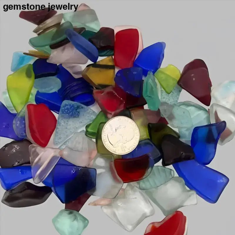 Assorted Colorful Recycled Glass Sea Glass Pieces - Bec Sue Jewelry Shop