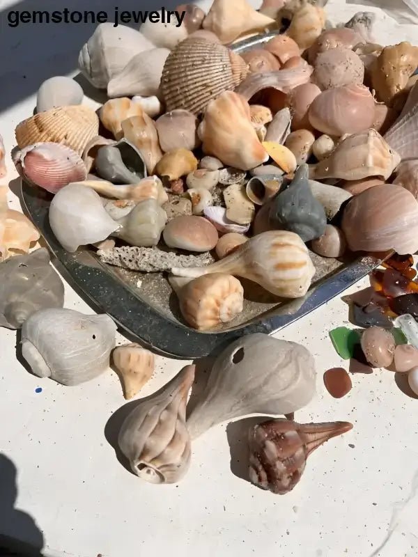 Assorted Gemstones Bowl Perfect for Beach Shell Decor - Bec Sue Jewelry Shop