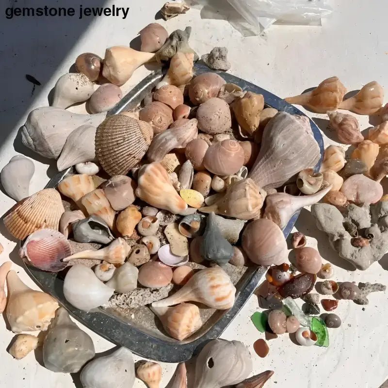 Assorted Gemstones Bowl Perfect for Beach Shell Decor - Bec Sue Jewelry Shop