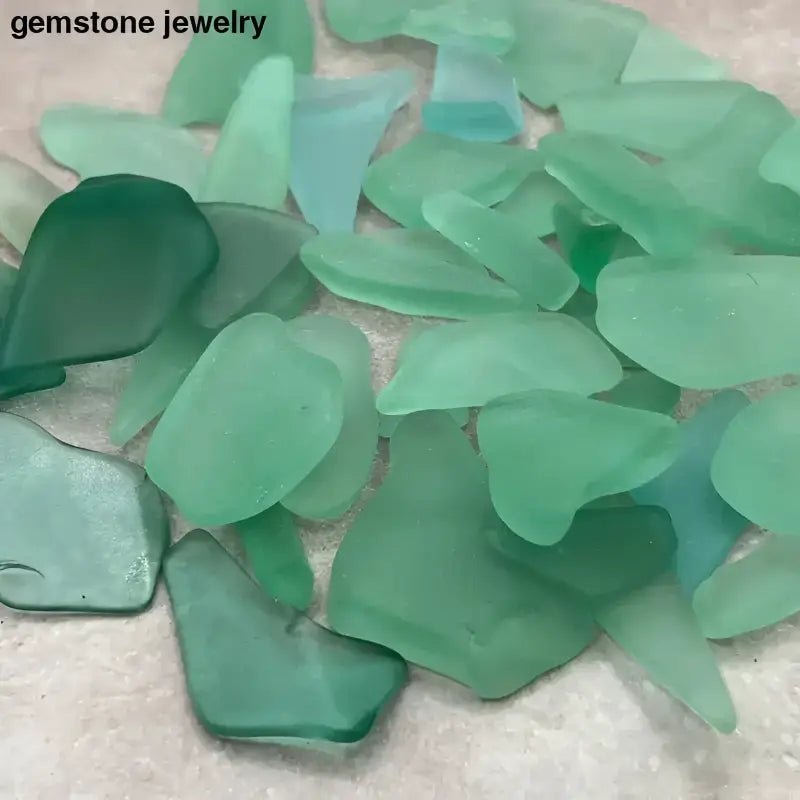 Assorted Tumbled Sea Glass in Green and Blue Colors - Bec Sue Jewelry Shop