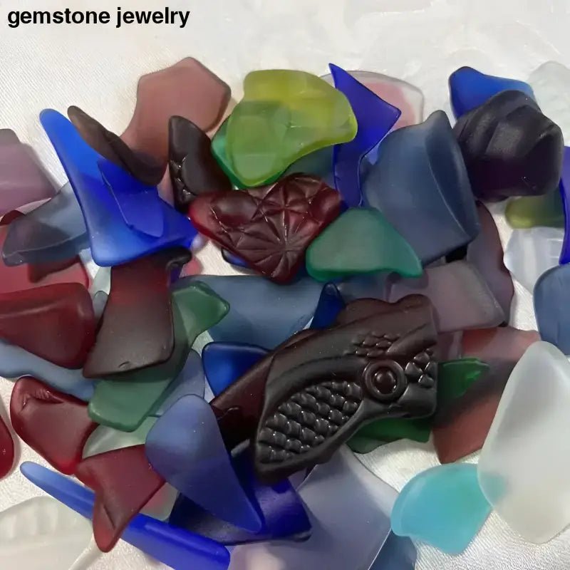 Assorted Tumbled Sea Glass Pieces in Vibrant Colors, Tumbled glass - Bec Sue Jewelry Shop
