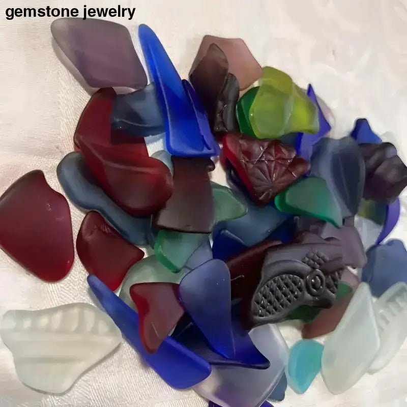 Assorted Tumbled Sea Glass Pieces in Vibrant Colors, Tumbled glass - Bec Sue Jewelry Shop