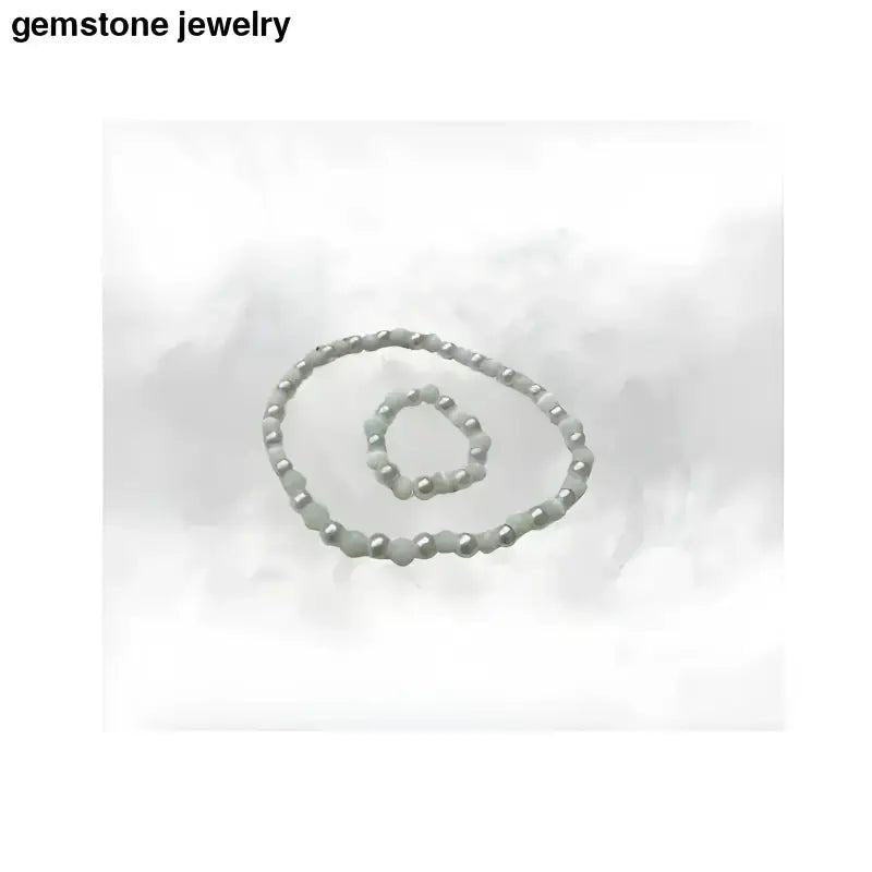 Beaded Necklace and Bracelet Set with Cats Eye and Pearl Beads - Bec Sue Jewelry Shop