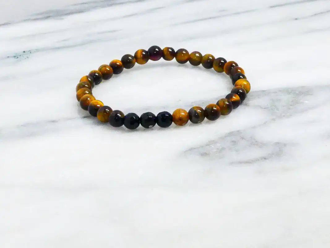 Beaded Tiger Eye Bracelet in Natural Yellow Hues - Bec Sue Jewelry Shop