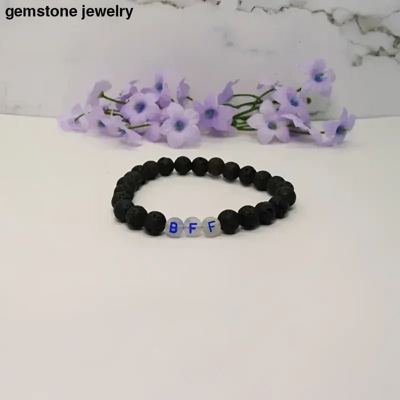 BFF Black Lava Bracelet for Friends - Bec Sue Jewelry Shop