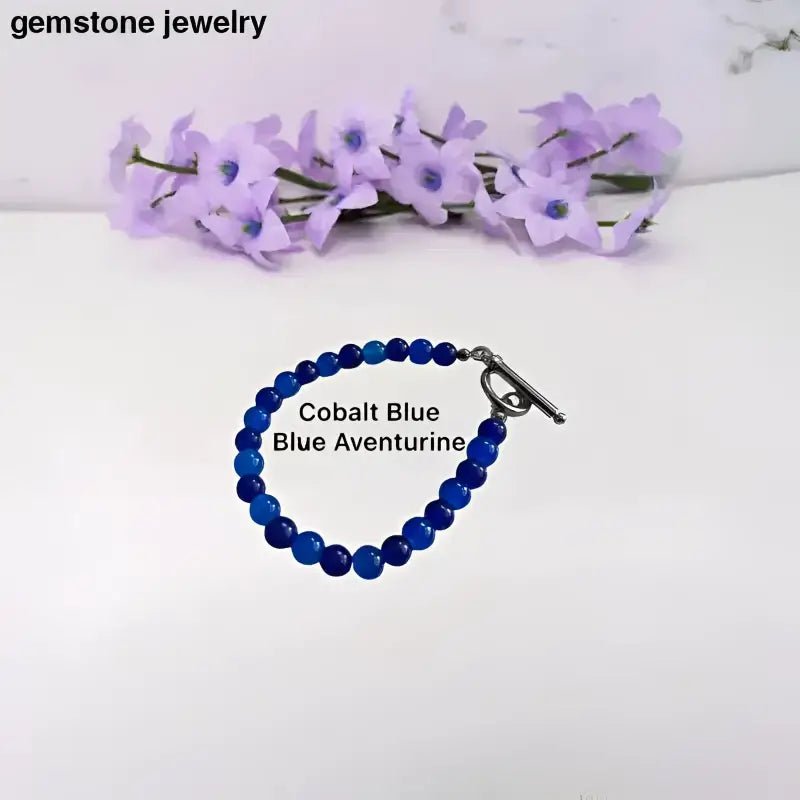 Cobalt Blue Aventurine Beaded Bracelet - Bec Sue Jewelry Shop