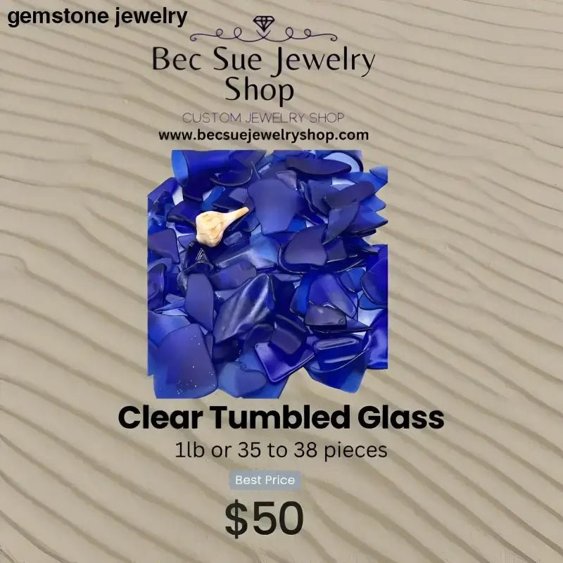 Cobalt Blue Sea Glass Pieces for Home Decor and Craft Projects - Bec Sue Jewelry Shop