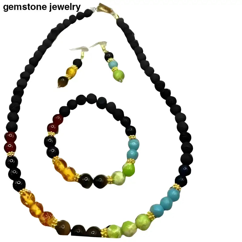 Colorful Matching Chakra Beaded Jewelry Set - Bec Sue Jewelry Shop