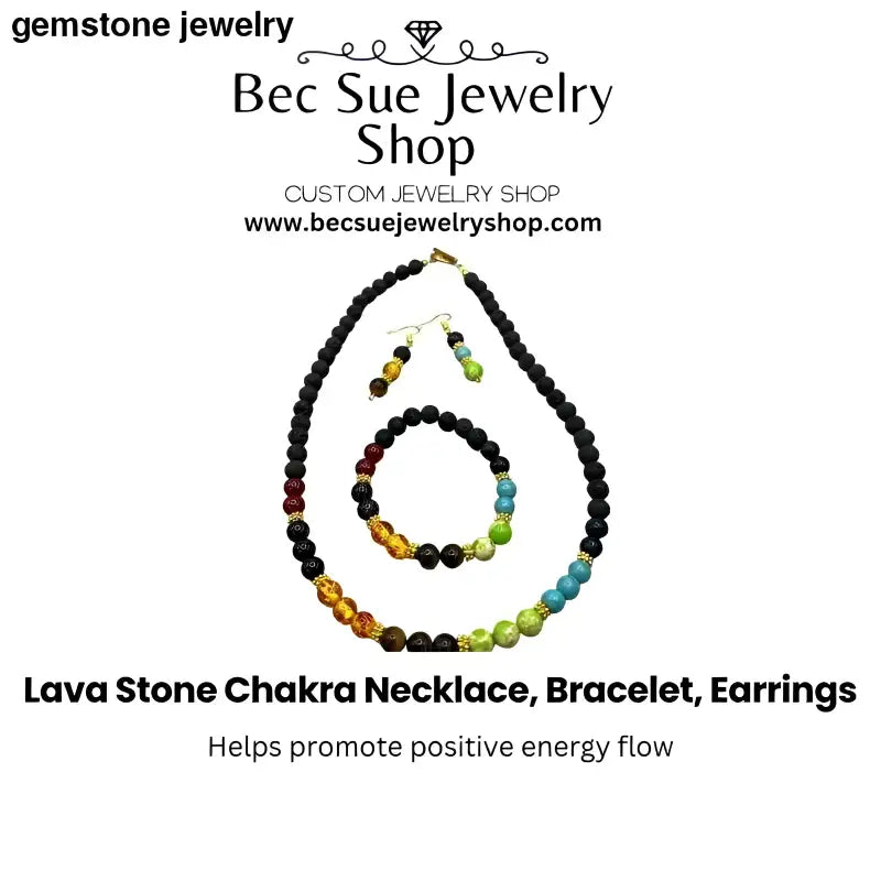 Colorful Matching Chakra Beaded Jewelry Set - Bec Sue Jewelry Shop