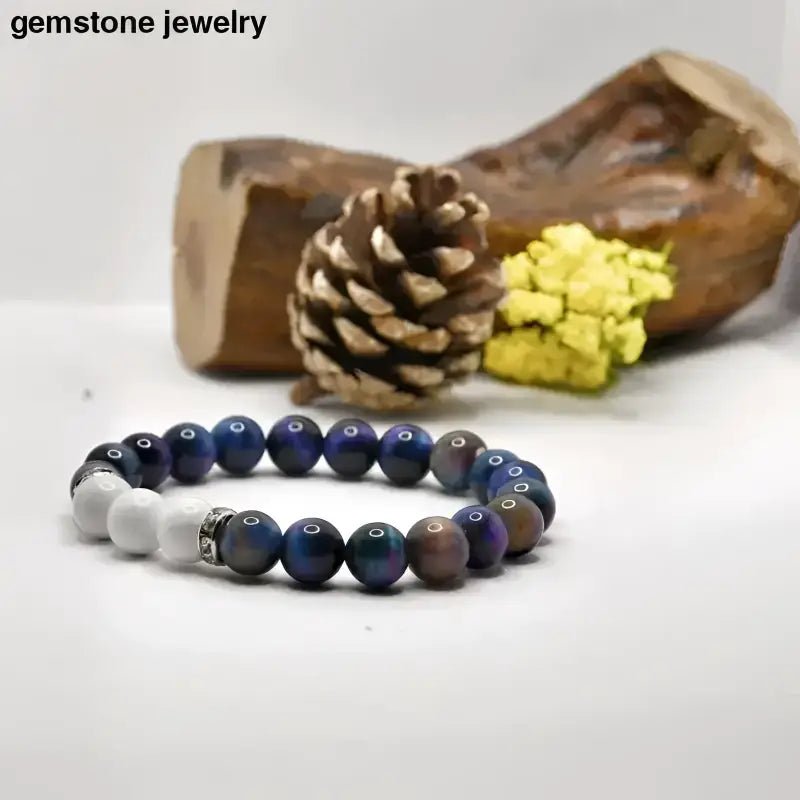 Colorful Tiger Eye and Howlite Beaded Bracelet - Bec Sue Jewelry Shop