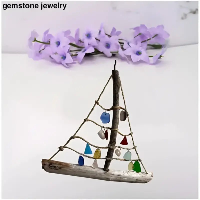 Driftwood Sea Boat Jewelry Display for Nautical Decor - Bec Sue Jewelry Shop