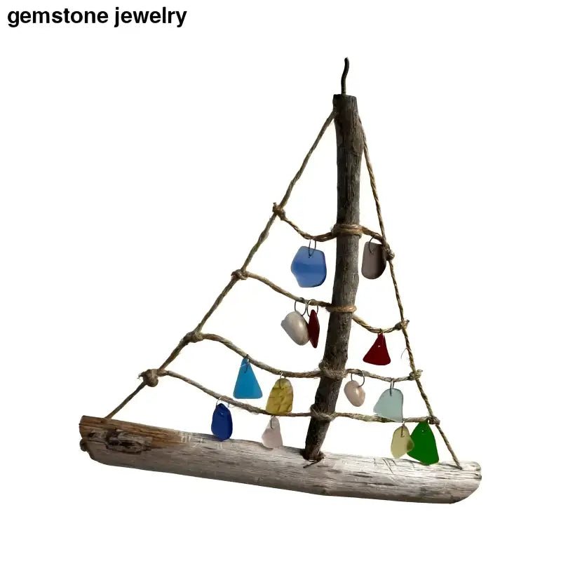 Driftwood Sea Boat Jewelry Display for Nautical Decor - Bec Sue Jewelry Shop