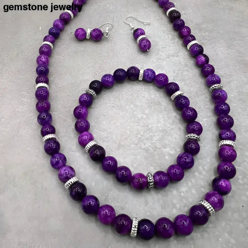 Elegant Sugilite Jewelry Set with Purple Gemstone Design - Bec Sue Jewelry Shop