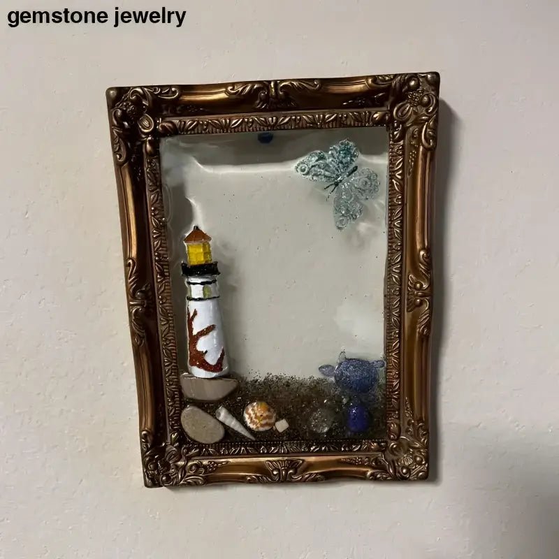 Framed Lighthouse Diorama for Coastal Sea Glass Decor - Bec Sue Jewelry Shop