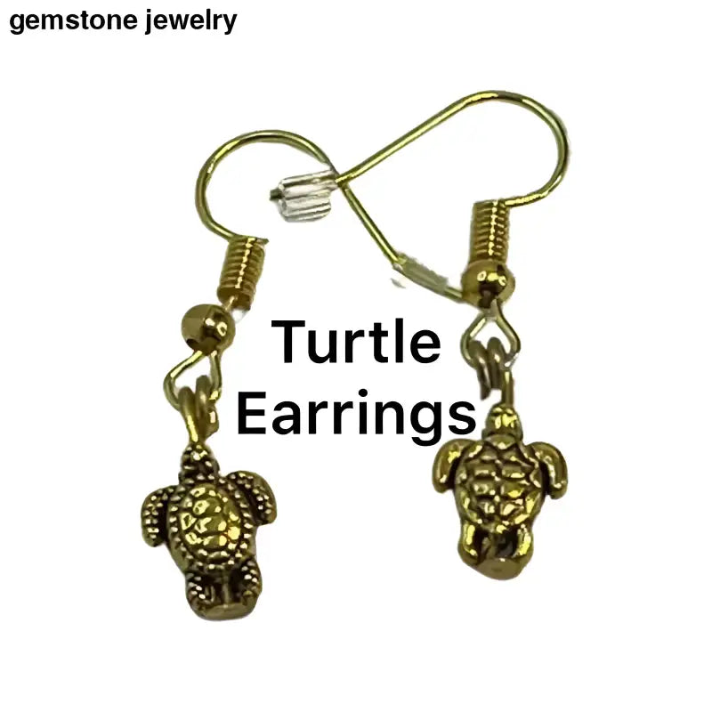 Gold Turtle Earrings with Tortoise Charms from Bec Sue Jewelry - Bec Sue Jewelry Shop