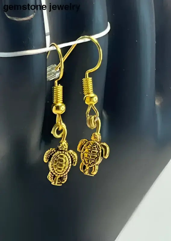 Gold Turtle Earrings with Tortoise Charms from Bec Sue Jewelry - Bec Sue Jewelry Shop