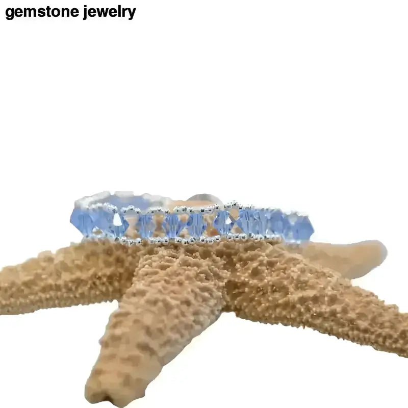 Green Gemstone Bead Tennis Bracelet with Sterling Silver Elements - Bec Sue Jewelry Shop