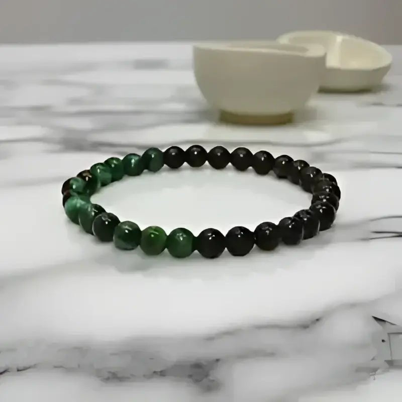 Green Tiger Eye and Black Beaded Bracelet - Bec Sue Jewelry Shop