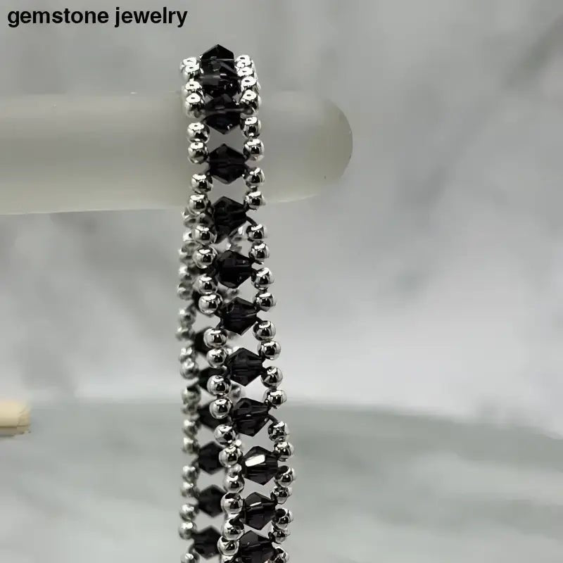 Handcrafted Czech Bead Bracelet with Silver Chain - Bec Sue Jewelry Shop