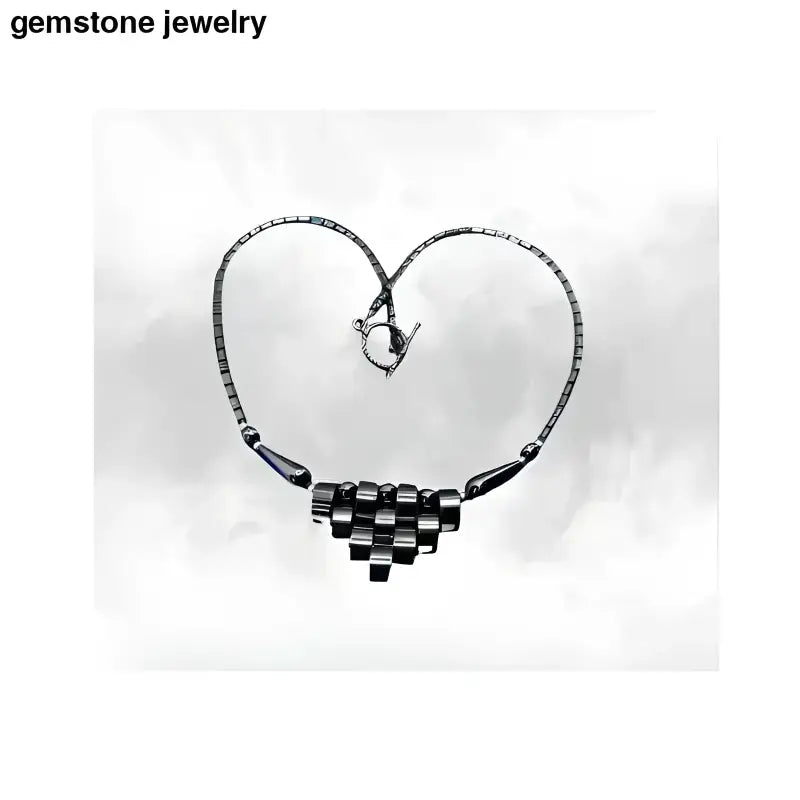 Hematite Gemstone Necklace with Elegant Beaded Design - Bec Sue Jewelry Shop