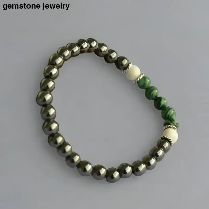 Howlite Gemstone Bracelet with Sterling Silver Accents - Bec Sue Jewelry Shop