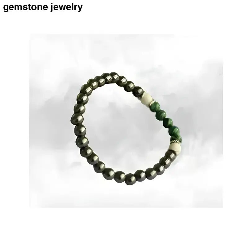 Howlite Gemstone Bracelet with Sterling Silver Accents - Bec Sue Jewelry Shop