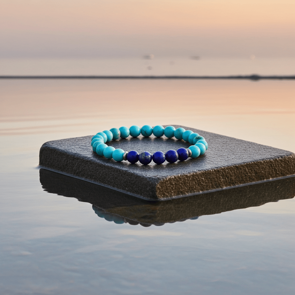 Lapis Lazuli Accent Turquoise Bead Bracelet - Bec Sue Jewelry Shop