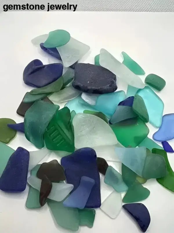 Mixed Sea Glass Assortment Unpolished Tumbled Glass Pieces - Bec Sue Jewelry Shop
