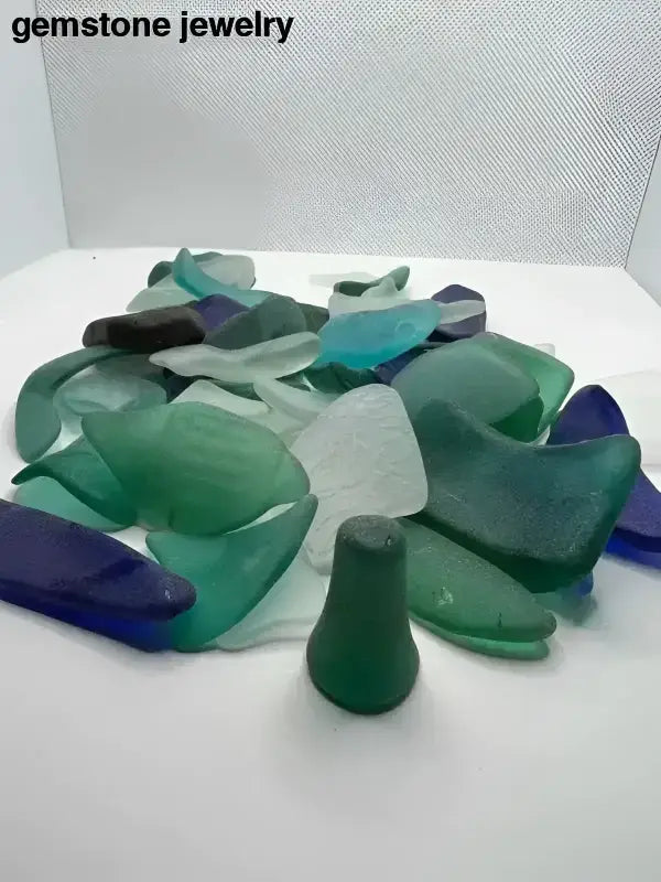 Mixed Sea Glass Assortment Unpolished Tumbled Glass Pieces - Bec Sue Jewelry Shop