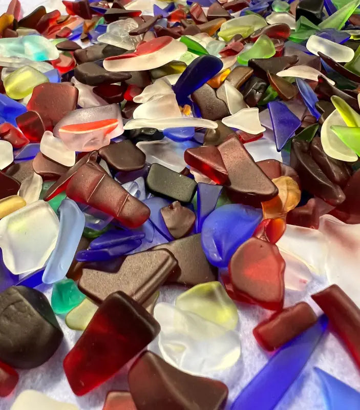 Multicolor tiny sea glass gravel for sea glass art, mix glass tiny pieces