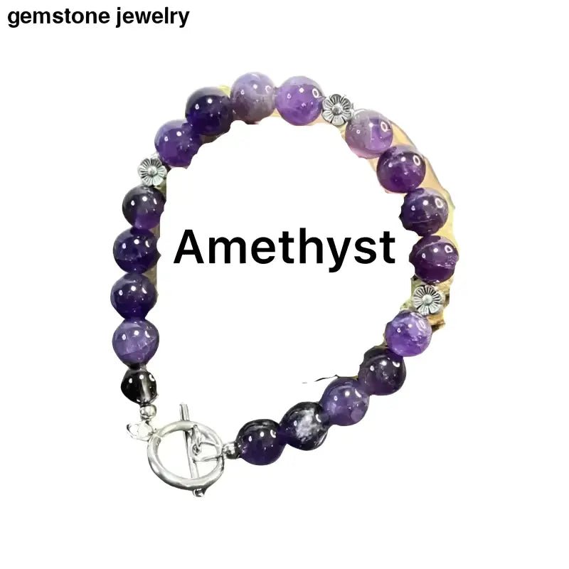 Natural Amethyst Beaded Bracelet for Elegant Amethyst Jewelry - Bec Sue Jewelry Shop