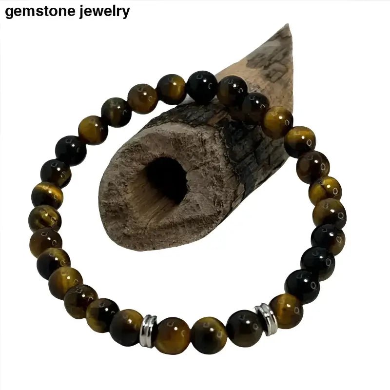 Natural Stone Chakra Tiger's Eye Beaded Bracelet - Bec Sue Jewelry Shop