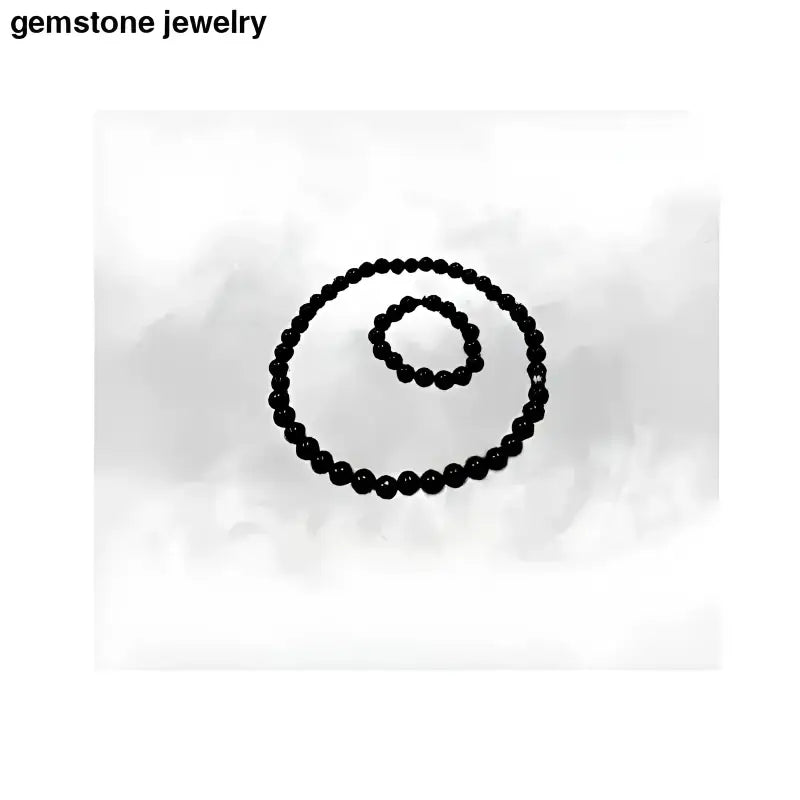 Onyx Bracelet and Necklace Set with Black Beads - Bec Sue Jewelry Shop