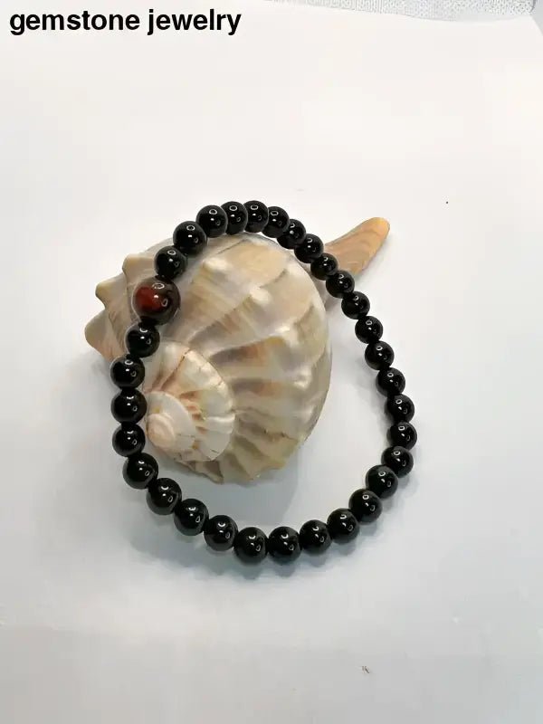 Onyx Gemstone Beads Bracelet in Black - Bec Sue Jewelry Shop