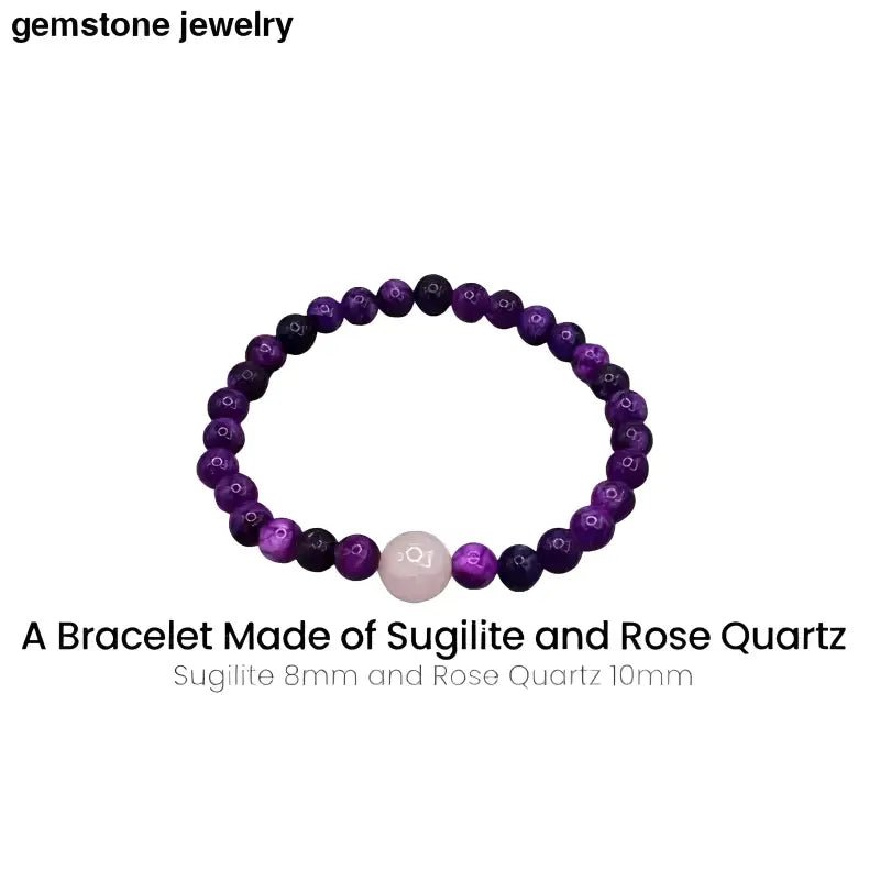 Purple and Pink Sugilite Bead Bracelet - Bec Sue Jewelry Shop