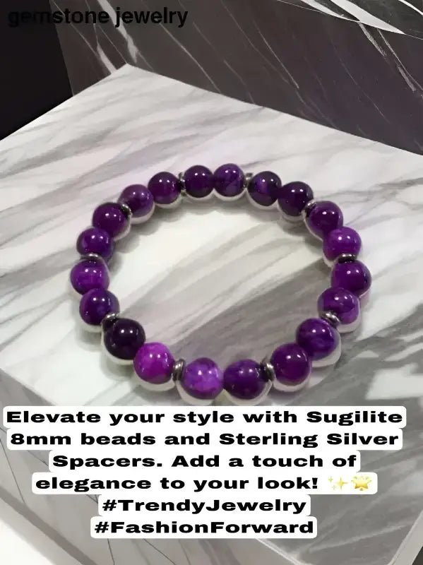 Purple Sugilite Gemstone Bracelet with Beads - Bec Sue Jewelry Shop