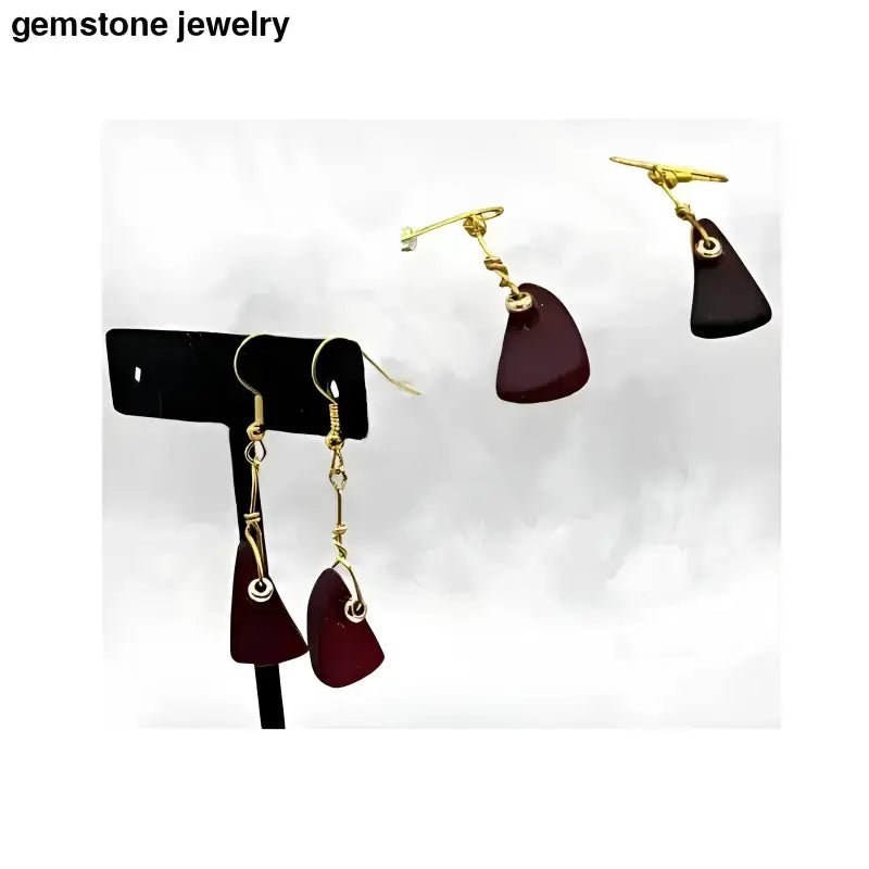 Scarlet Whispers Dangling Earrings in Burgundy - Bec Sue Jewelry Shop