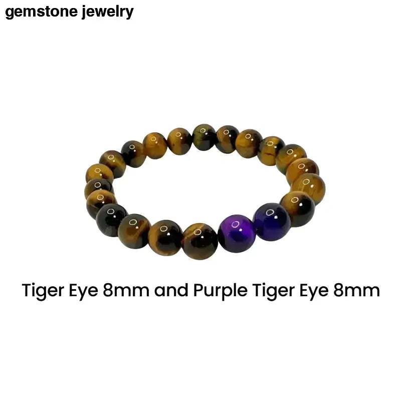 Tiger Eye 8mm Bead Bracelet Handmade - Bec Sue Jewelry Shop