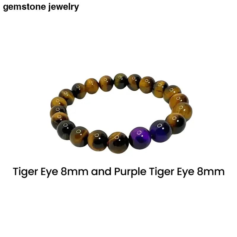 Tiger Eye 8mm Bead Bracelet Handmade - Bec Sue Jewelry Shop