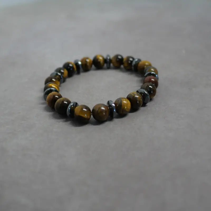 Tiger Eye and Hematite Beaded Bracelet - Bec Sue Jewelry Shop