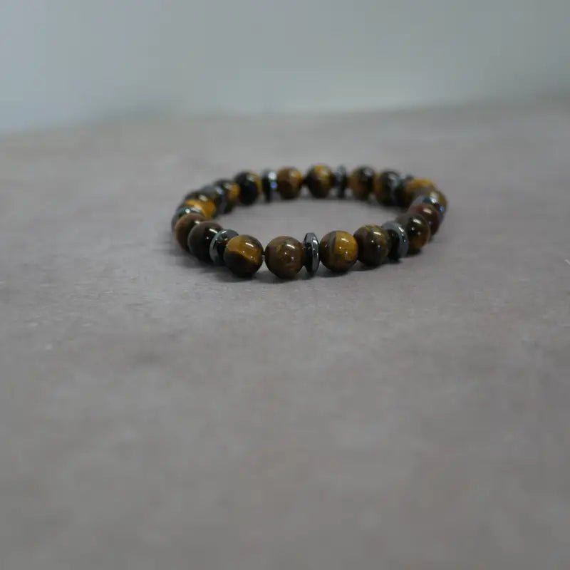 Tiger Eye and Hematite Beaded Bracelet - Bec Sue Jewelry Shop