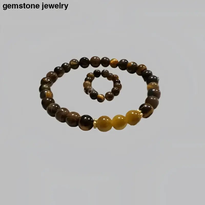 Tiger Eye Beaded Bracelet for Style and Strength - Bec Sue Jewelry Shop