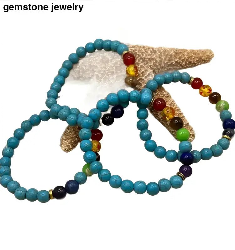 Turquoise Chakra Bracelets with Healing Beads - Bec Sue Jewelry Shop