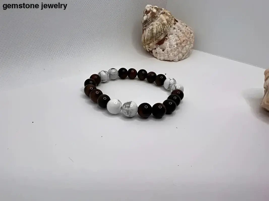 White Howlite Beaded Bracelet for Elegance and Style - Bec Sue Jewelry Shop