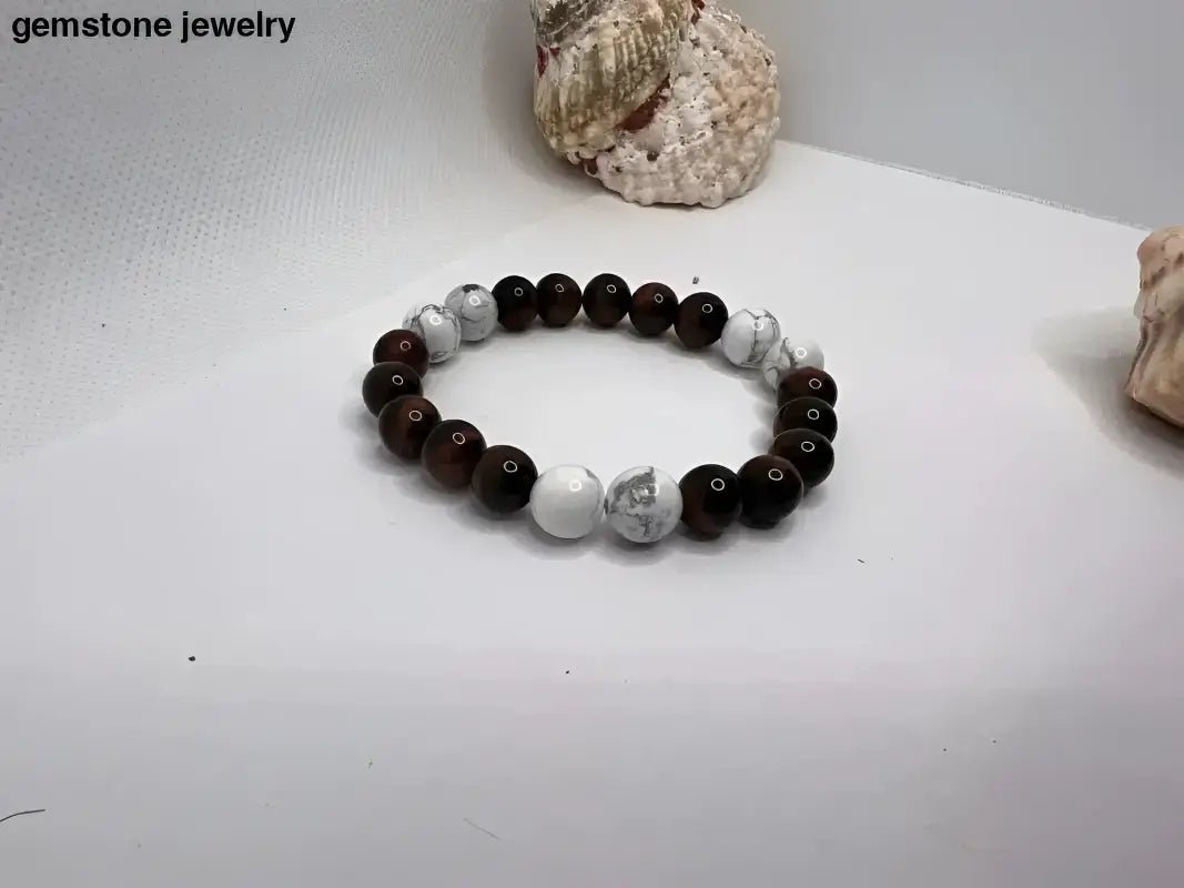 White Howlite Beaded Bracelet for Elegance and Style - Bec Sue Jewelry Shop