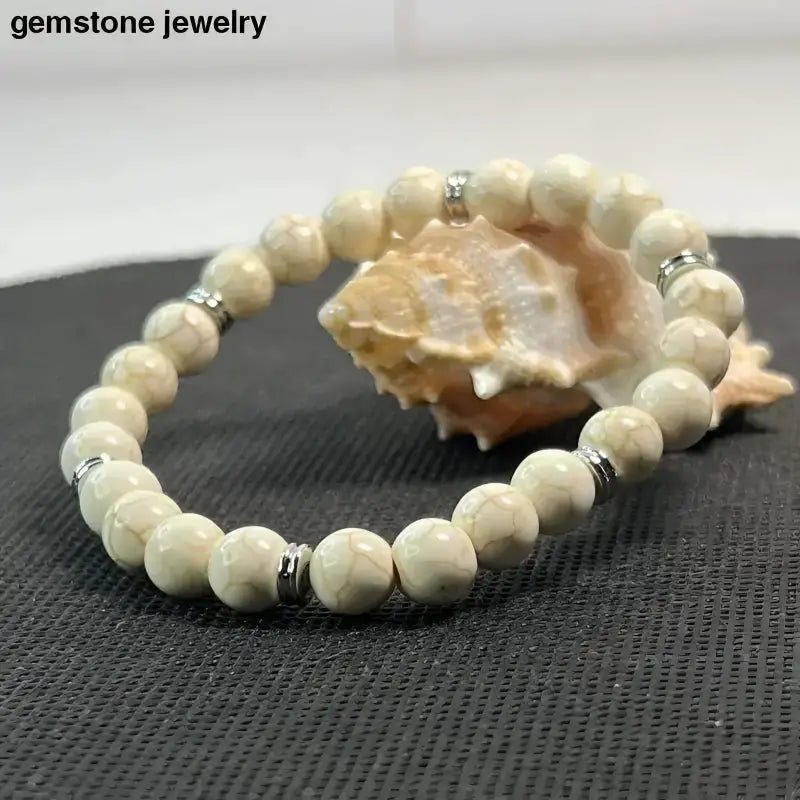 White Turquoise Beaded Bracelet for Elegant Style - Bec Sue Jewelry Shop