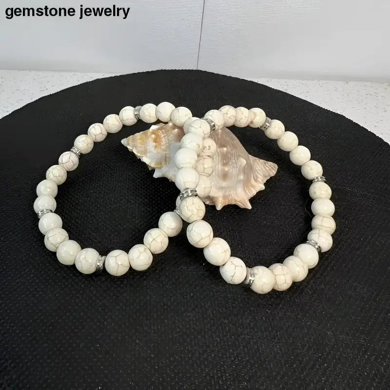 White Turquoise Beaded Bracelet for Elegant Style - Bec Sue Jewelry Shop
